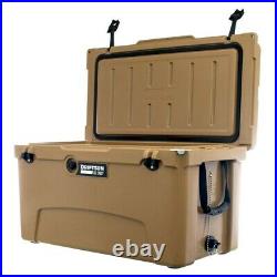 Driftsun Heavy Duty Portable 75 Quart Insulated Hardside Ice Chest Cooler, Tan