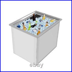Drop In Ice Chest 21.2x16.8x17.6 Inch With Cover Stainless Steel Ice Cooler USA