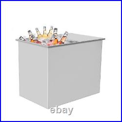 Drop In Ice Chest 27''x18x21'' with Cover Stainless Steel Ice Cooler for Cold Wine