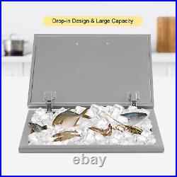 Drop In Ice Chest Bin 3 Sizes Thick Lid Beer Beverage Camping withWater Pipe SS304