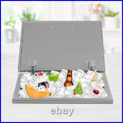 Drop In Ice Chest Bin 3 Sizes Thick Lid Beer Beverage Camping withWater Pipe SS304