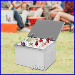 Drop In Ice Chest Bin 3 Sizes Thick Lid Beer Beverage Camping withWater Pipe SS304