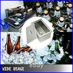 Drop In Ice Chest Bin Beer Wine Drinks Chiller Stainless Steel With Drain Valve