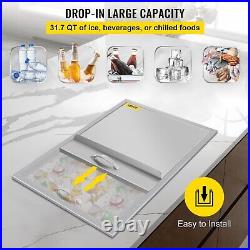 Drop In Ice Chest Cooler Stainless Steel With Push-Pull Cover