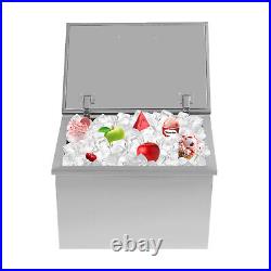 Drop In Ice Chest Ice Bin Wine Chiller Kitchen Stainless Steel Cooler 40/50/100L
