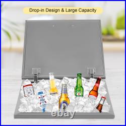 Drop in Ice Chest Cooler BBQ Island Home Bar Outdoor Stainless Steel Ice Bin