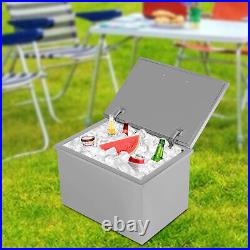 Drop in Ice Chest Cooler BBQ Island Kitchen Bar Outdoor Ice Bin Stainless Steel