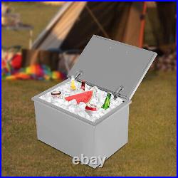 Drop in Ice Chest Cooler BBQ Island Kitchen Bar Outdoor Ice Bin Stainless Steel