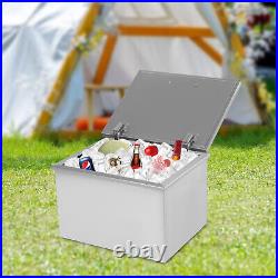 Drop-in Ice Chest Outdoor Kitchen Ice Cooler Ice Bin 304 Stainless Steel withCover