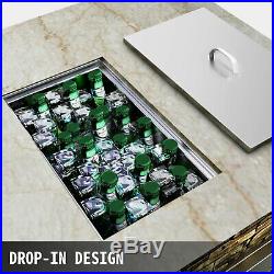 Drop-in Ice Chest with Cover Bin Cooler 20.6 x13.6 x12.6 for Wine Beer Juice