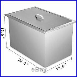 Drop-in Ice Chest with Cover Bin Cooler 20.6 x13.6 x12.6 for Wine Beer Juice