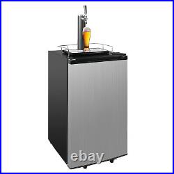 E-Macht 3.4 Cu Built-in Beer Keg Cooler Refrigerator Large Interior with Wheels