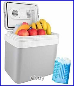 Electric Cooler 26 Quarts/ 24 Liter, 12V DC Portable Thermoelectric Car Gray