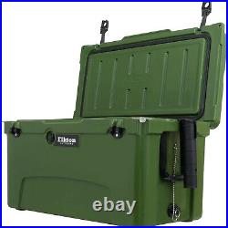 Elkton Outdoors Heavy Duty Portable 75 Quart Roto Molded Insulated Cooler, Green