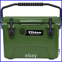 Elkton Outdoors Portable 20 Quart Roto Molded Insulated Cooler, Green (Open Box)