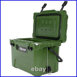 Elkton Outdoors Portable 20 Quart Roto Molded Insulated Cooler, Green (Open Box)