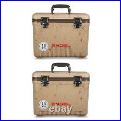 Engel 13 Quart Fishing Dry Box Cooler with Shoulder Strap, Grassland (2 Pack)