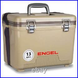 Engel 13 Quart Lightweight Fishing Dry Box Cooler with Shoulder Strap (2 Pack)