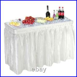 Foldable Party Ice Chests Cooler 4FT Table Capming Living Plastic Matching Skirt
