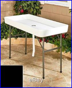 Food Prep Table Chill Beer Soda Food Cooler Ice Bin Travel Event Folding Tables