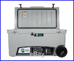 Frosted Frog Gray 110 Quart Ice Chest Heavy Duty Insulated Cooler with Wheels