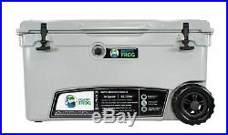 Frosted Frog Gray 70 Quart Ice Chest Heavy Duty Insulated Cooler with Wheels