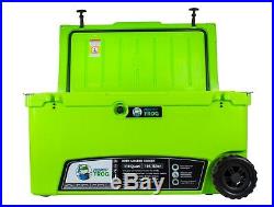Frosted Frog Green 110 Quart Ice Chest Heavy Duty Insulated Cooler with Wheels