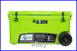 Frosted Frog Green 70 Quart Ice Chest Heavy Duty Insulated Cooler with Wheels