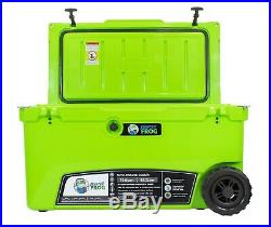 Frosted Frog Green 70 Quart Ice Chest Heavy Duty Insulated Cooler with Wheels