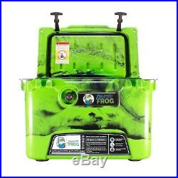 Frosted Frog Green & Black Camo 20 Quart Ice Chest Heavy Duty Insulated Cooler