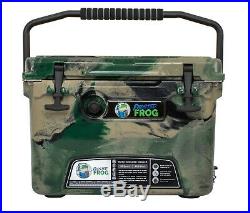 Frosted Frog Green Camo 20 Quart Ice Chest Heavy Duty Molded Insulated Cooler