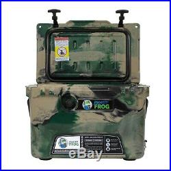 Frosted Frog Green Camo 20 Quart Ice Chest Heavy Duty Molded Insulated Cooler