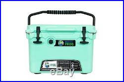 Frosted Frog Mint 20 Quart Ice Chest Heavy Duty Roto-Molded Insulated Cooler
