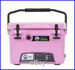 Frosted Frog Pink 20 Quart Ice Chest Heavy Duty Roto-Molded Insulated Cooler