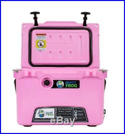 Frosted Frog Pink 20 Quart Ice Chest Heavy Duty Roto-Molded Insulated Cooler