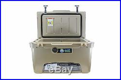 Frosted Frog Tan 45 Quart Ice Chest Heavy Duty Roto-Molded Insulated Cooler