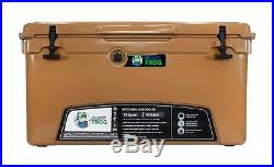 Frosted Frog Tan 75 Quart Ice Chest Heavy Duty Roto-Molded Insulated Cooler