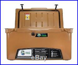 Frosted Frog Tan 75 Quart Ice Chest Heavy Duty Roto-Molded Insulated Cooler