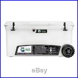 Frosted Frog White 110 Quart Ice Chest Heavy Duty Insulated Cooler with Wheels