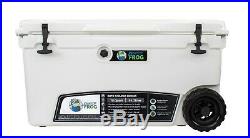 Frosted Frog White 70 Quart Ice Chest Heavy Duty Insulated Cooler with Wheels