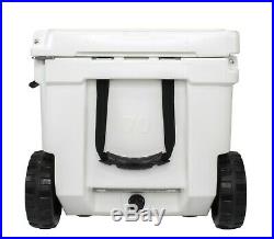 Frosted Frog White 70 Quart Ice Chest Heavy Duty Insulated Cooler with Wheels