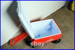 Gatorade Cooler Wagon 4 Wheels Picnic Buggy Orange Rubbermaid Ice Chest vintage
