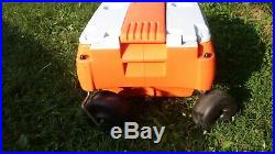 Gatorade Cooler Wagon 4 wheels picnic buggy Orange Rubbermaid Ice Chest