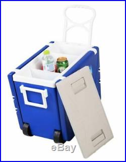 Goplus 28L Multi Function Rolling Cooler with Table & Chairs