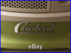 Green COOLEST Cooler +2 Blenders, 2 Batteries Charger Bluetooth Speaker Wheels