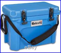 Grizzly 16 Qt Heavy Duty Strap Handle Ice Cooler Blue / Blue