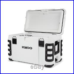 Hard Sided Ice Cooler Chest 50 Quart Insulated High Performance Camping WHITE