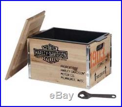 Harley-Davidson 1903 Vintage Wooden Crate Cooler 13.75 x 10 x 10.25 in HDL-18531