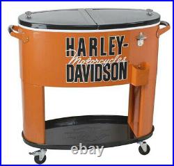 Harley-Davidson 80-Quart Oval Metal Rolling Cooler Powder Coated HDL10073