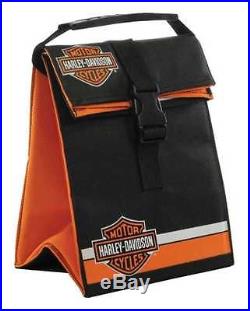 Harley-Davidson Bar & Shield Insulated Lunch Bag, Orange & Black LB30266